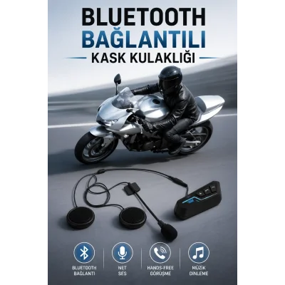 BUĞZ Kask Kulaklığı Motosiklet Intercom Interkom Dinleme Konuşma Özellikli Su Geçirmez