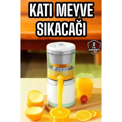  Katı Meyve Sıkacağı Taşınabilir USB Şarjlı Pratik Paslanmaz Çelik Bıçaklı