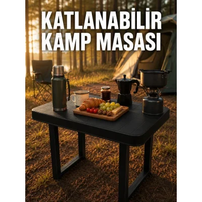 BUĞZ Katlanabilir Kamp Masası Taşınabilir Plastik Piknik ve Bahçe Masası İçin Uygun