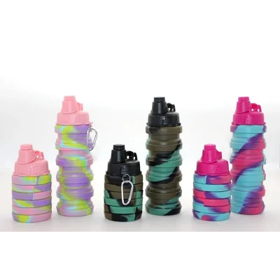 BUĞZ Katlanabilir Portatif Silikon Su Şişesi 500 Ml Model 2