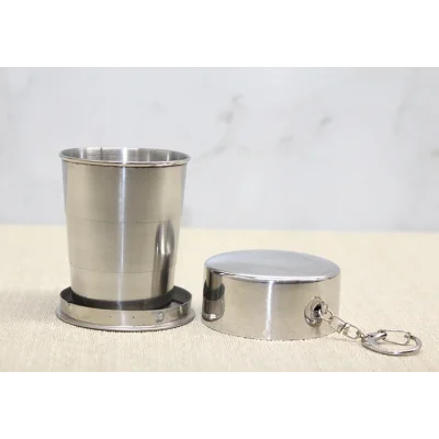 BUĞZ Katlanabilir Tekli Paslanmaz Çelik Shot Bardak 7 cm