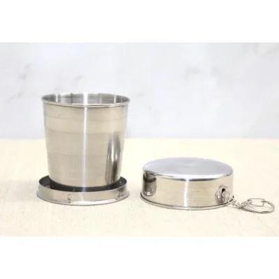  Katlanabilir Tekli Paslanmaz Çelik Shot Bardak 8 cm