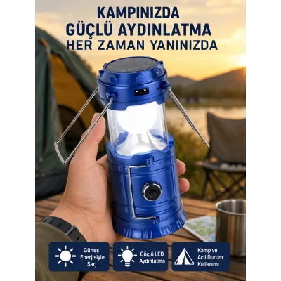 BUĞZ Katlanabilir USB Çıkışlı Kamp Feneri – Şarj Edilebilir, Dayanıklı ve Çok Fonksiyonlu