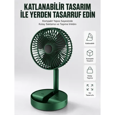 BUĞZ Katlanabilir Usb Şarjlı Masaüstü Soğutucu Mini Fan Telefon Tutucu Yeni Nesil
