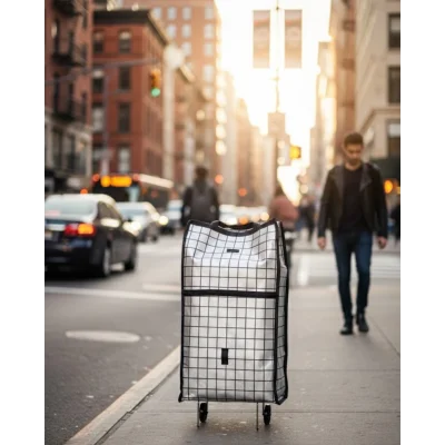 BUĞZ Katlanabilir Yapılı Çok Amaçlı Tekerlekli Alışveriş Çantası