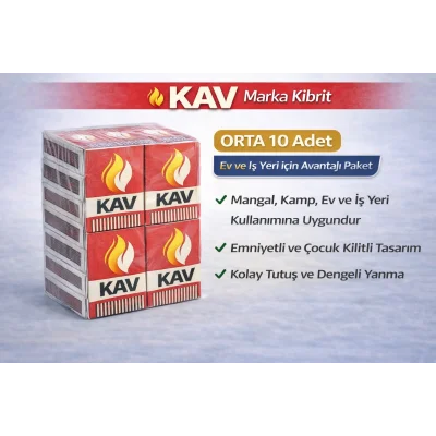 BUĞZ KAV Marka Kibrit Emniyetli Çocuk Kilitli 10 Adet