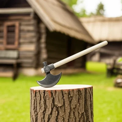 BUĞZ Kayı (ıyı) Damgalı Nacak, Ay Balta – Çekiç Başlı, Küçük Boy, Ahşap Saplı 40 Cm