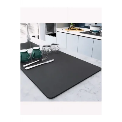 BUĞZ Kaymaz Tabanlı Çok Amaçlı Su Emici Sihirli Tezgah Üstü Bulaşık Yıkama Kurulama Kurutma Matı