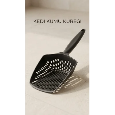 BUĞZ Kedi Kumu Eleme Küreği, Dar Tacaklı ve Ergonomik Tasarımıyla Temizlik İçin Uygun