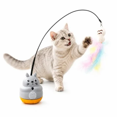 BUĞZ Kedi Şekilli Dönen Peluş Balıklı Olta Oyuncağı