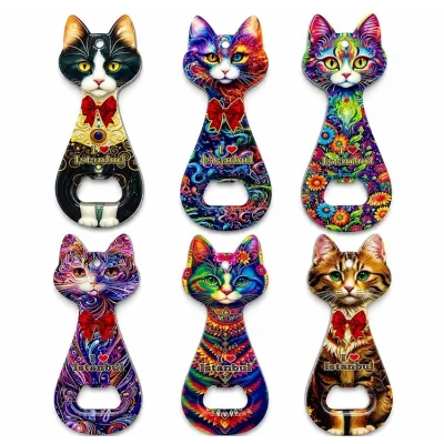 BUĞZ Kedi Tasarımı İstanbul Temalı Buzdolapı Süsü Magnet Alk5408