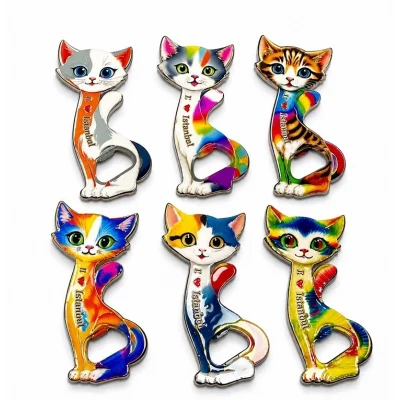 BUĞZ Kedi Tasarımı İstanbul Temalı Buzdolapı Süsü Magnet Alk5409