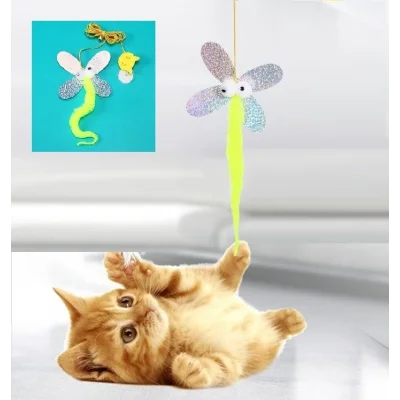 BUĞZ Kelebek Model Elastik Kendinden Yapışkanlı Kedi Oyun Oltası