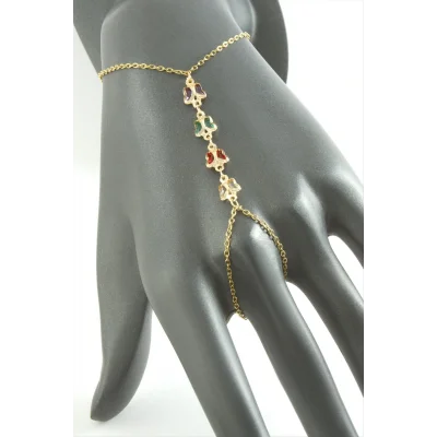 BUĞZ Kelebek Taşlı Lüks Çelik Şahmeran