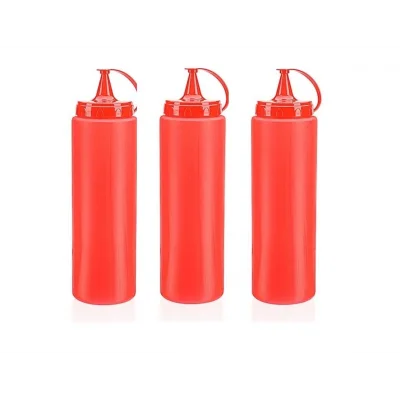 BUĞZ Ketçap Şişesi - 1000ML Dev Boy Kırmızı 3 Adet
