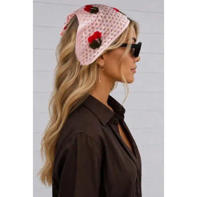 BUĞZ Kiraz Örme Bohem Bandana
