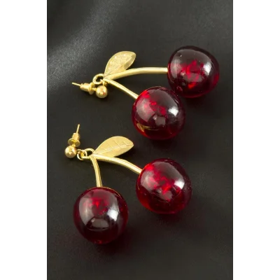  Kiraz Yeni Sezon Metal Küpe