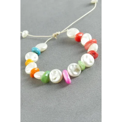 BUĞZ Kırık Doğaltaş İnci Bileklik