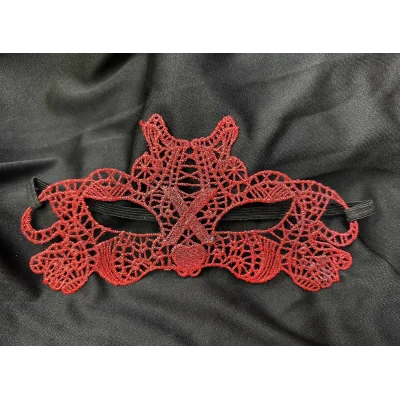  Kırmızı Dantel Masquerade Maskesi Çift Taraflı 10 No