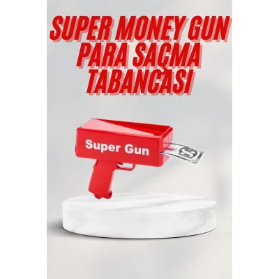 BUĞZ Kırmızı Parti Oyuncağı Para Saçma Fırlatma Tabancası Makinesi Super Money