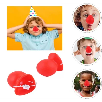 BUĞZ Kırmızı Renk Lastikli Burun Palyaço Burun