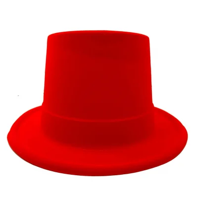 BUĞZ Kırmızı Renk Plastik Nubuk Kadife Flok Kaplama Fötr Şapka 11 Cm - Lisinya