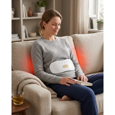 BUĞZ Kızılötesi Isıtmalı Titreşimli Kadın Bel ve Rahim Masaj Kemeri USB Şarjlı