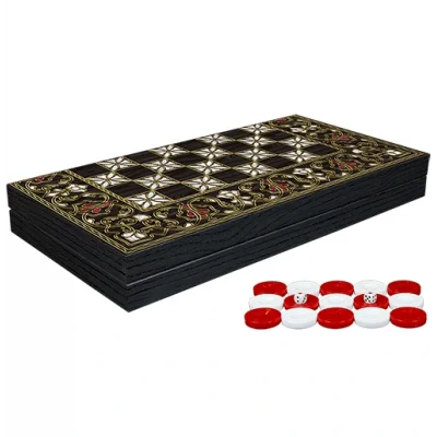 BUĞZ Klasik Sedef İşlemeli Tavla Model 2