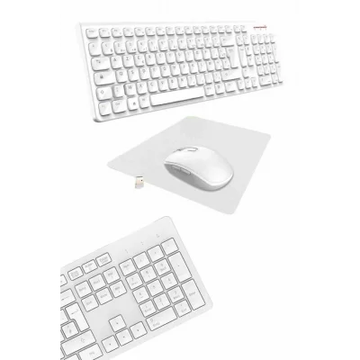  Klavye Mouse Seti Sessiz Kablosuz Türkçe TV  PC Uyumlu