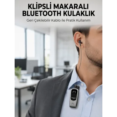 BUĞZ Klipsli Tasarımlı Bluetooth Kulaklık Uzun Pil Ömrü