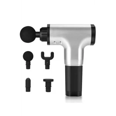 BUĞZ Koblosuz Şarjlı Masaj Tabancası 4 Başlıklı Sporcu Masaj Aleti 6 Kademeli Boyun Bel Sırt B