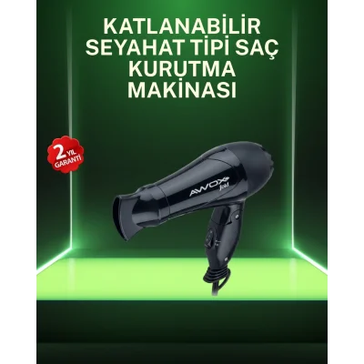 BUĞZ Kompakt Katlanabilir Saç Kurutma Makinesi Ev ve Seyahat Uyumlu