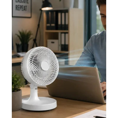 BUĞZ Kompakt Mini Fan Otomatik Salınımlı Sessiz Masaüstü Vantilatör