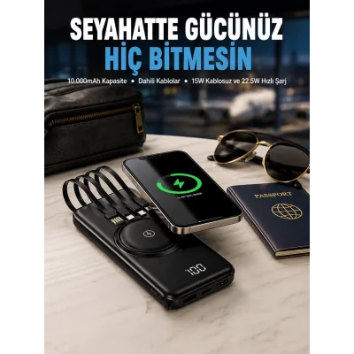 BUĞZ Kompakt Tasarım, Güçlü Performans – 10000mAh Kablosuz Powerbank