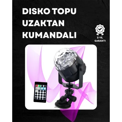  Kompakt Tasarımlı, Döner Renkli LED Disko Topu - Ev ve Profesyonel Kullanım