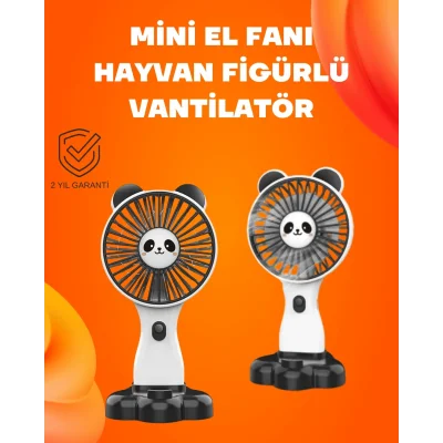 Kompakt Tasarımlı USB Şarjlı Mini Fan – Hayvan Figürlü Vantilatör
