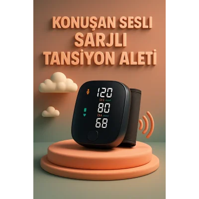 BUĞZ Konuşan Sesli Şarjlı Tansiyon Aleti Profil Kayıtlı Lcd Dokunmatik Ekran