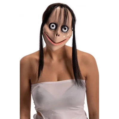  Korkunç Ürpertici Uzun Saçlı Momo Maskesi 24x16 cm