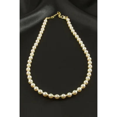 BUĞZ Krem Rengi İnci Kolye