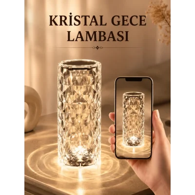 BUĞZ Kristal Dokunmatik Ve Kumandalı Masa Ve Gece lambasI
