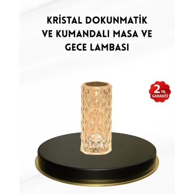 BUĞZ Kristal Tasarımlı RGB LED Gece Lambası – Kumandalı, Renk Değiştiren Dekoratif Işık