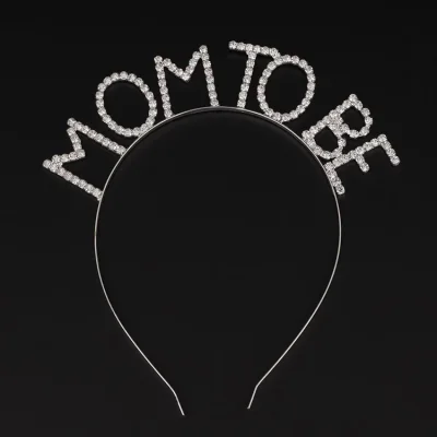  Kristal Taşlı Gümüş Renk Mom to Be Tacı Anne Tacı