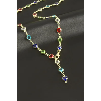 BUĞZ Kristal Taşlı Y Kolye