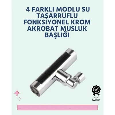 BUĞZ Krom Kaplamalı Çok Fonksiyonlu Musluk Başlığı | Paslanmaz Malzeme