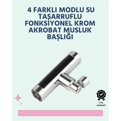  Krom Kaplamalı Çok Fonksiyonlu Musluk Başlığı | Paslanmaz Malzeme