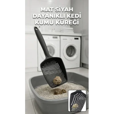 BUĞZ Küçük Delikli İnce Taneli Kedi Kumu Küreği – Dayanıklı, Ergonomik, Hijyenik Temizlik Küreği