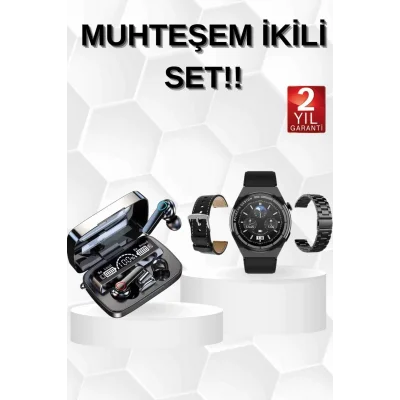  Kulak İçi Kablosuz Bluetooth Kulaklık ve NFC ve GPS Özellikli Akıllı Saat Alarm ve Titreşim