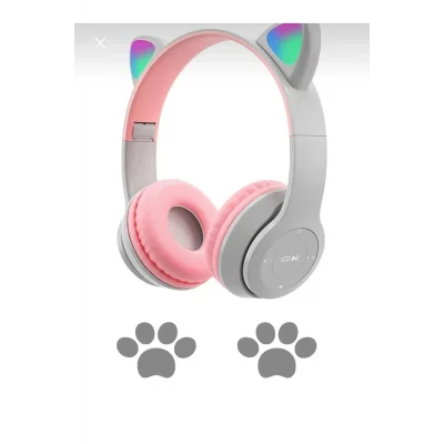 BUĞZ Kulak üstü Bluetooth 5.0 yeşil kedi kulağı detaylı çocuk kulaklık 1 yıl garantili