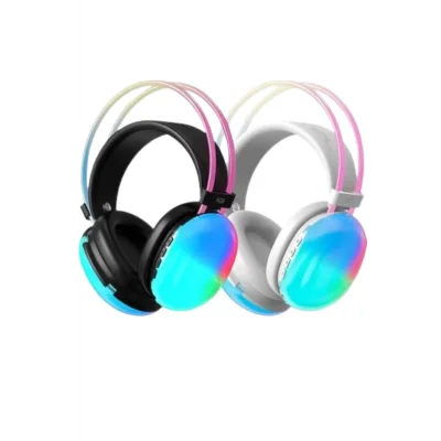 BUĞZ Kulak Üstü Kablosuz Bluetooth Kulaklık Unısex Renkli Işıklı Kulaklık - BUĞZ