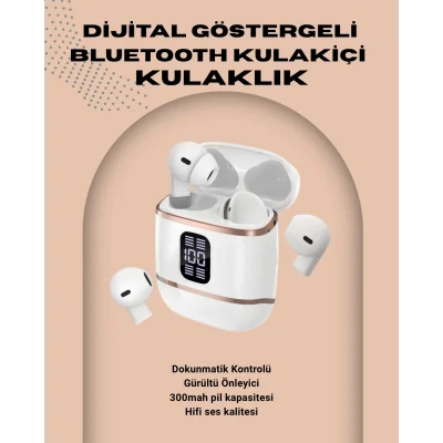  Kulakiçi Bluetooth Kulaklık V5.3 – 4’lü Set, Dijital Ekranlı, Gürültü Engelleme
